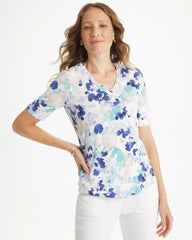 Black Pebbles Cotton Slub V-Neck Tee