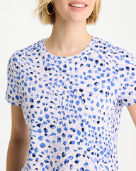 Amparo Blue Murano Cotton Stretch Cap Sleeve Tee