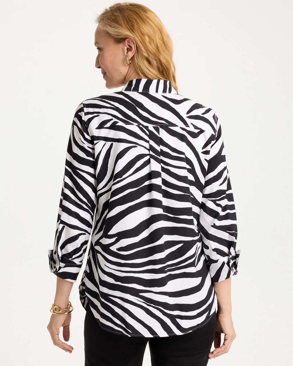 Black No Iron™ Stretch Animal Print Shirt