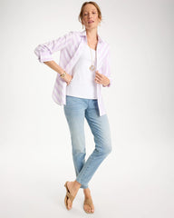 Orchid Mist No Iron™ Stretch Striped Shirt