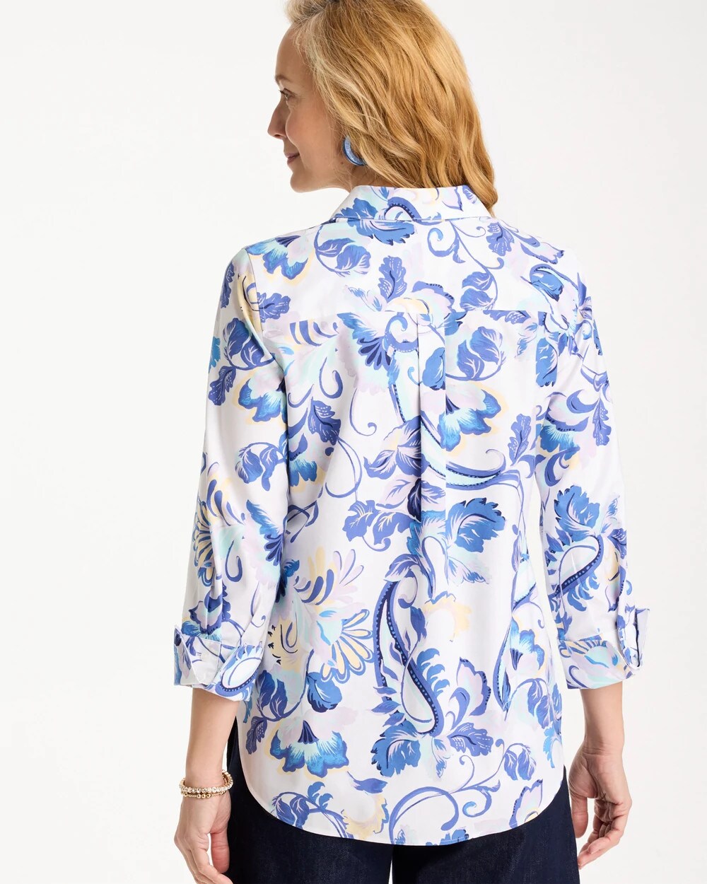 Amparo Blue No Iron™ Stretch Paisley Shirt