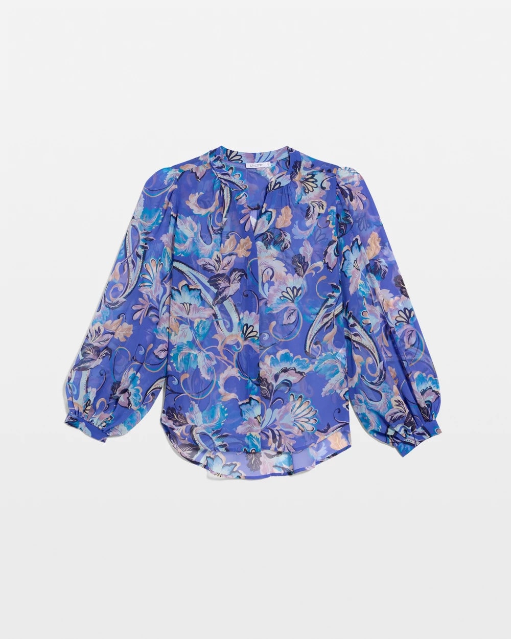 Amparo Blue Georgette Paisley Blouse