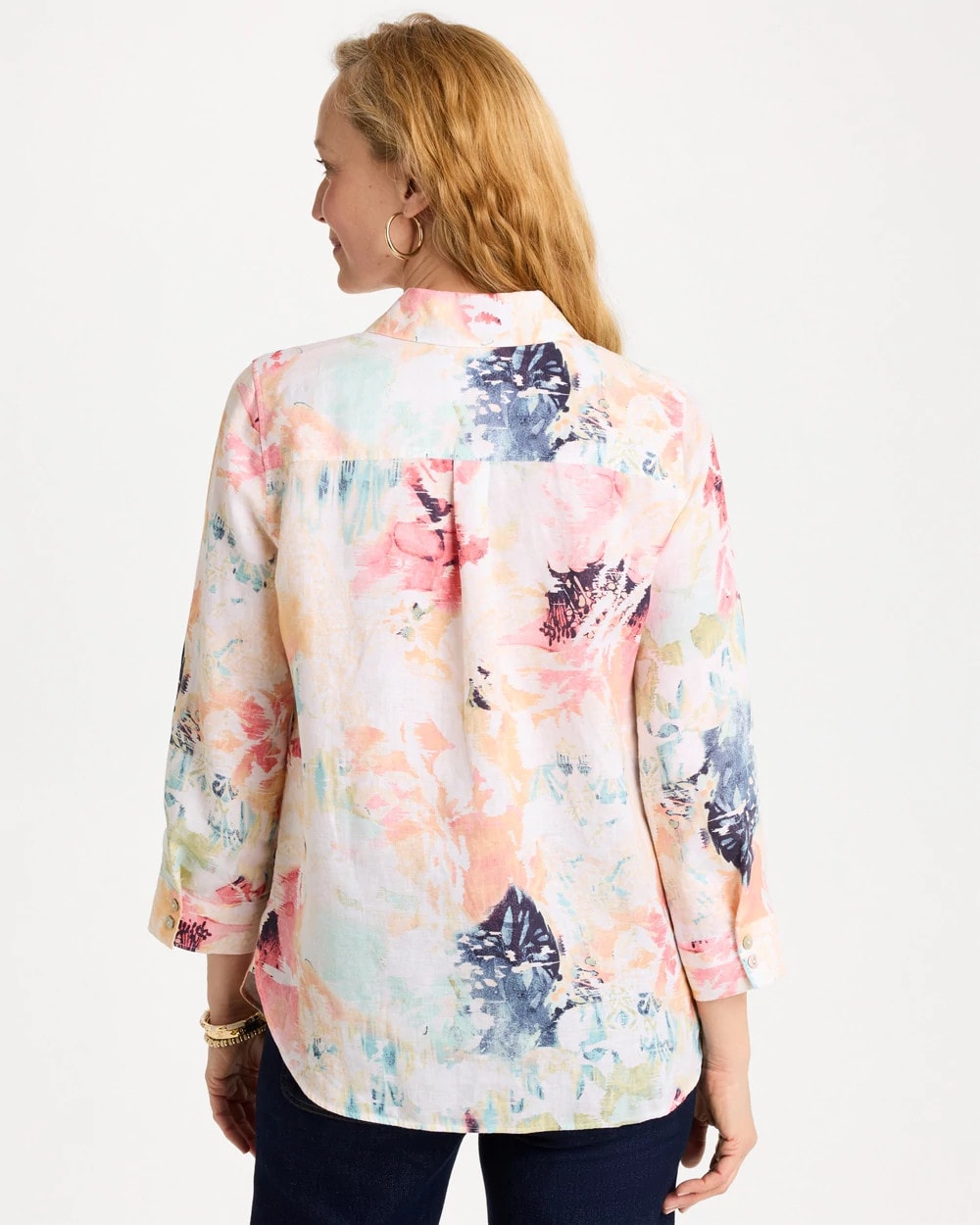 Calypso Coral No Iron™ Linen Printed Shirt