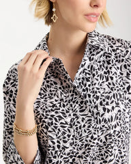 Black No Iron™ Stretch Printed Popover