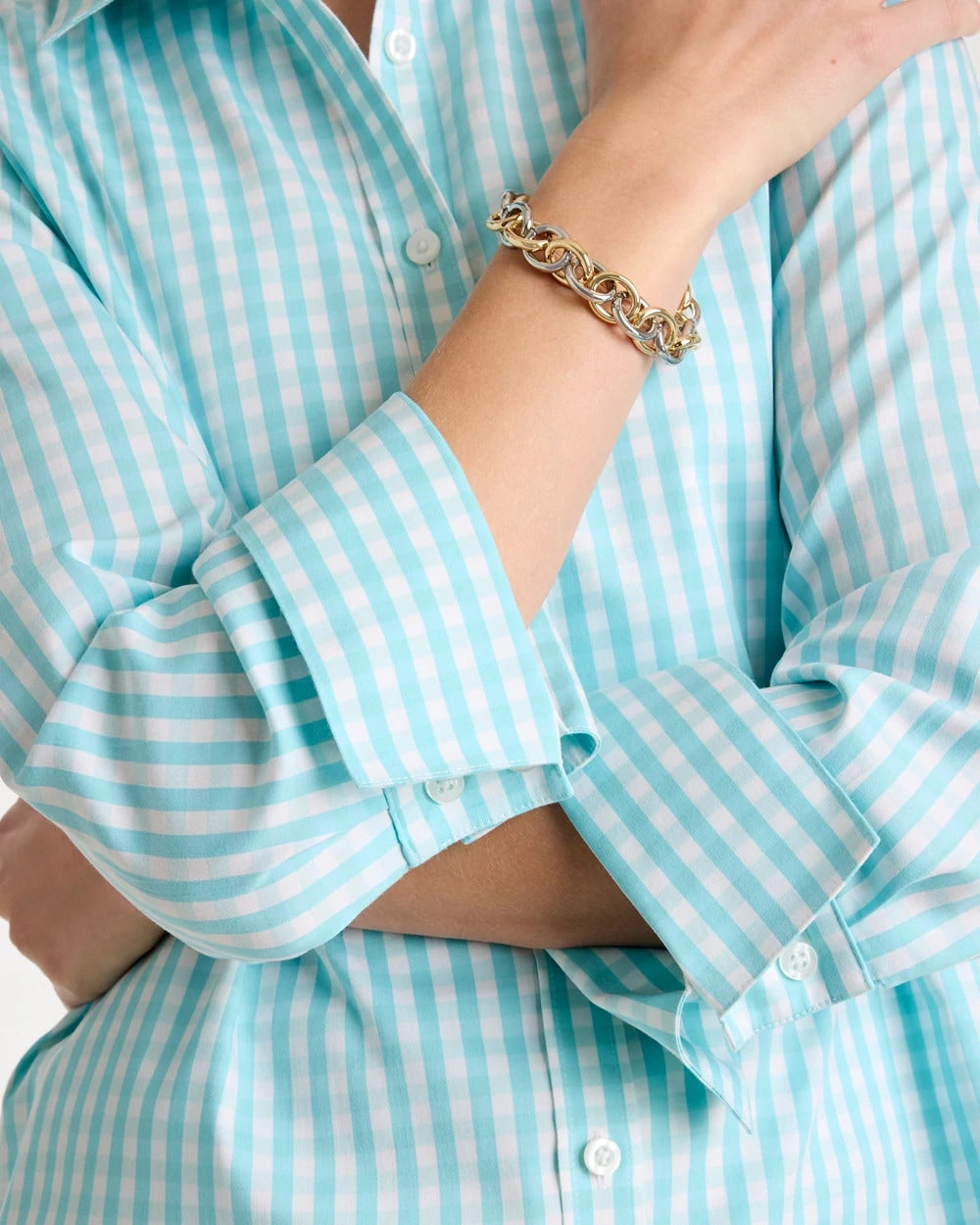 Bondi Blue No Iron™ Stretch Gingham Shirt