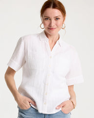 Alabaster Cotton Gauze Camp Shirt