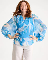 Blue Tide Georgette Printed Blouse
