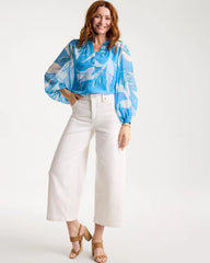 Blue Tide Georgette Printed Blouse