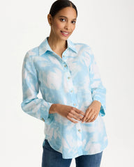 Blue Haven Tie-Dye No Iron Linen Shirt