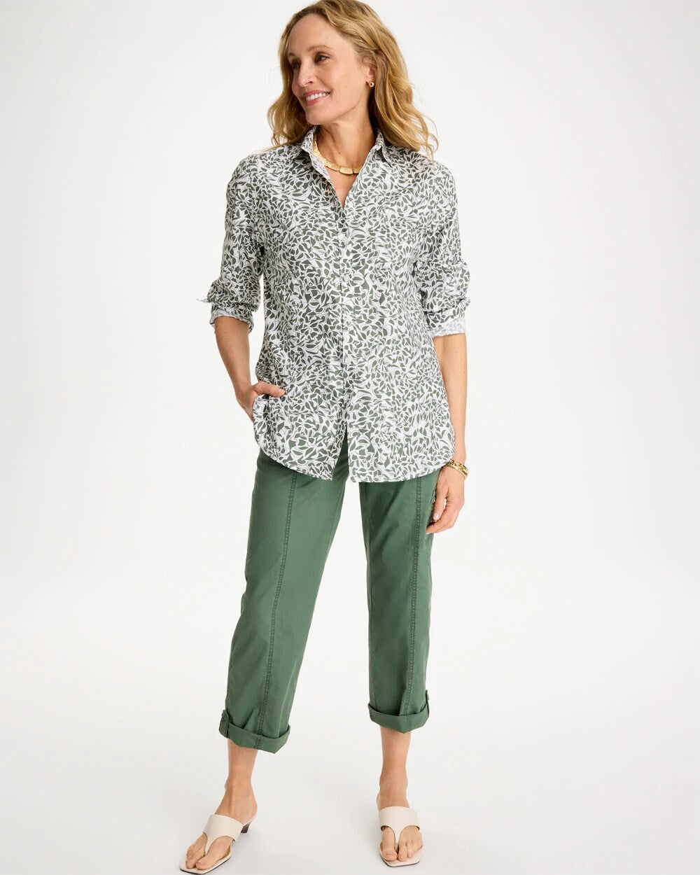 Kelp Forest Printed No Iron Stretch Shirt