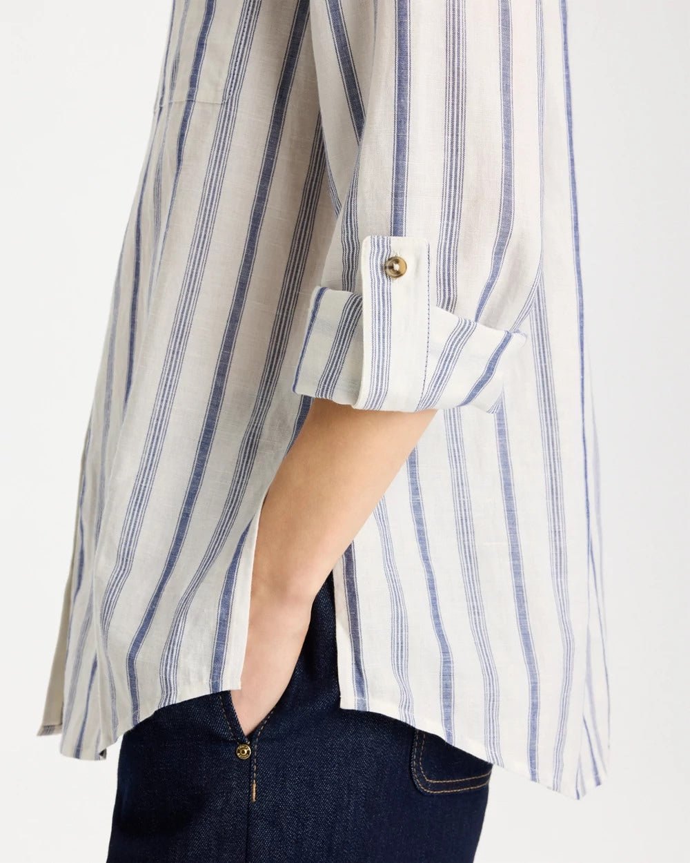 Indigo Linen-Cotton Utility Tunic