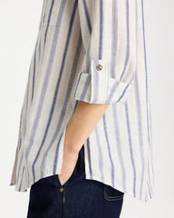 Indigo Linen-Cotton Utility Tunic