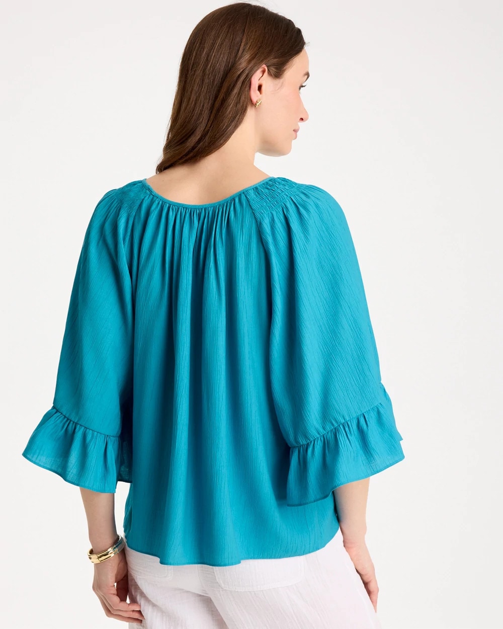 Lagoon Blue Georgette Swing Blouse