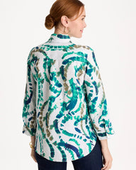 Passport Blue No Iron™ Athena Dye Linen Shirt