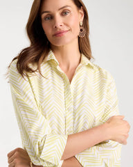 Soft Lime Chevron No Iron Stretch Shirt