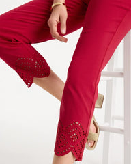 Cherry Lush Petite Brigitte™ Slim Scalloped Ankle Pants