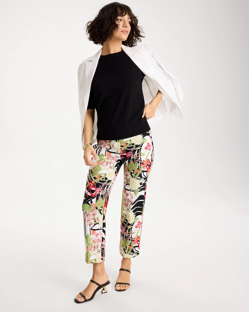 Black Tropical Nights Brigitte™ Straight Crop Pant