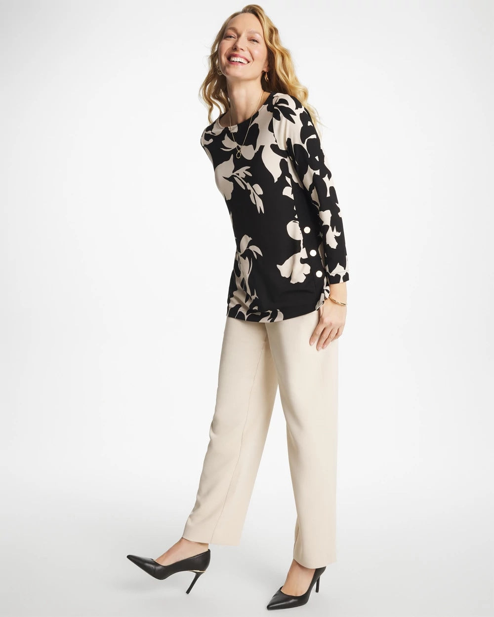 Pale Sand Textured Straight Tapered Ankle Pants
