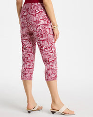Cherry Lush Brigitte™ Slim Geo Pull-On Capri Pant