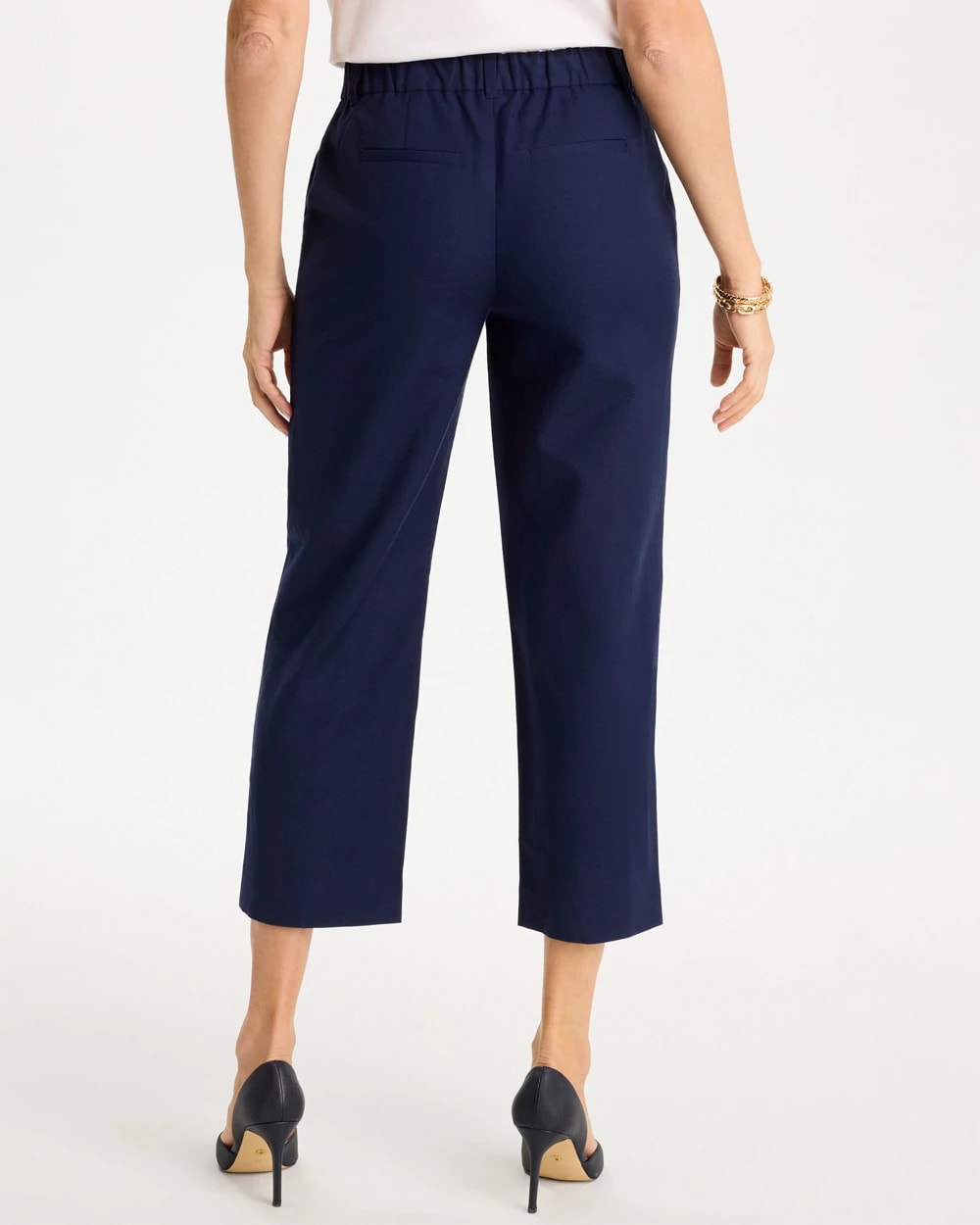 Passport Blue Embroidered Linen Fly Front Pants