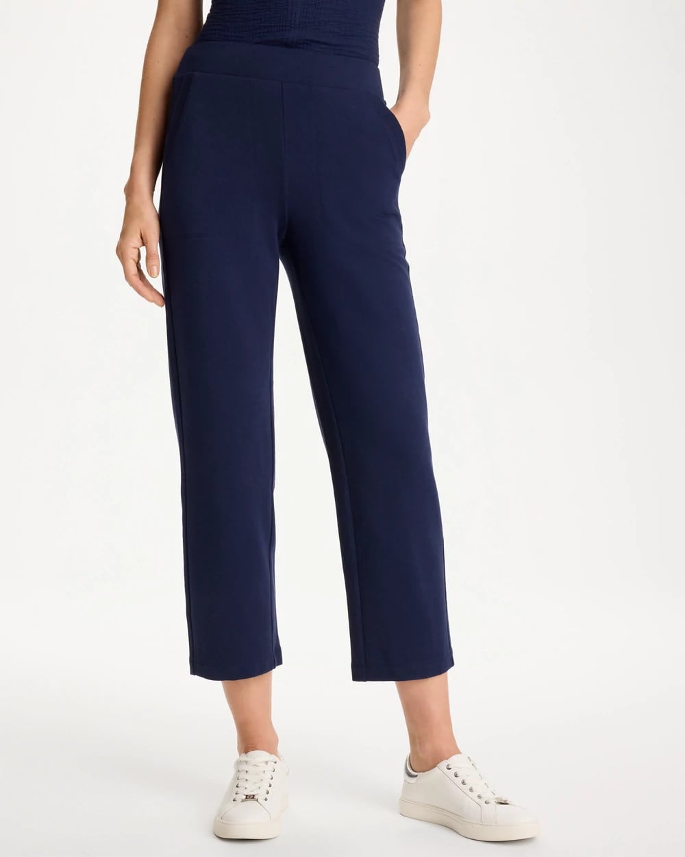 Passport Blue Zenergy® French Terry Cropped Pants
