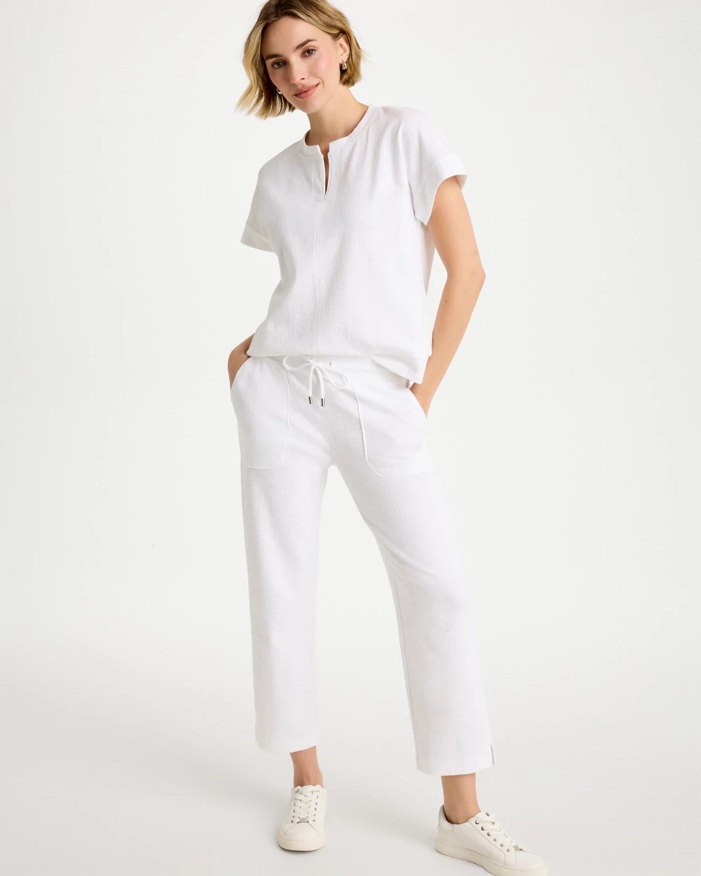 Alabaster Zenergy® Crosshatch Knit Cropped Pants