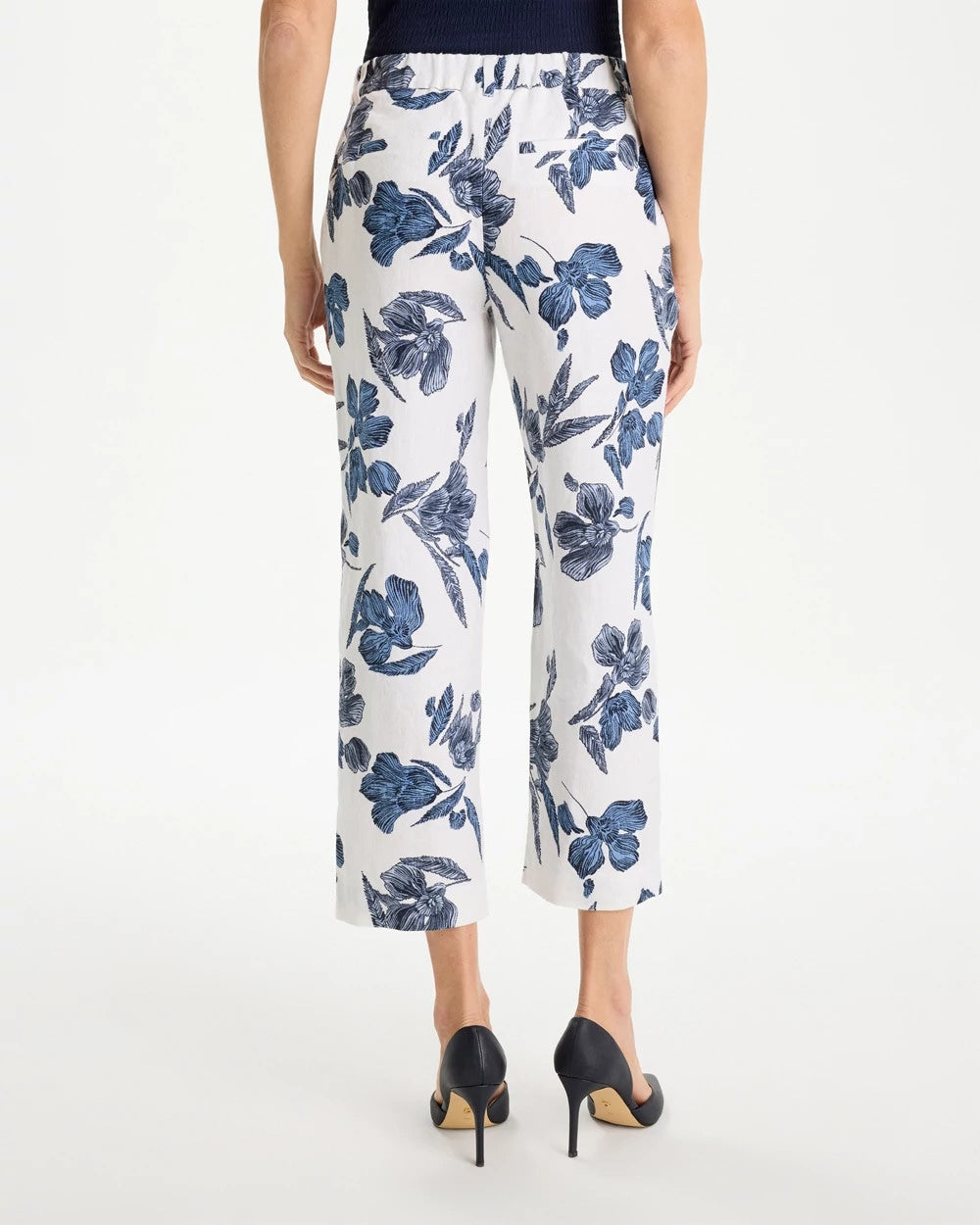 Passport Blue Piped Linen Fly Front Pants