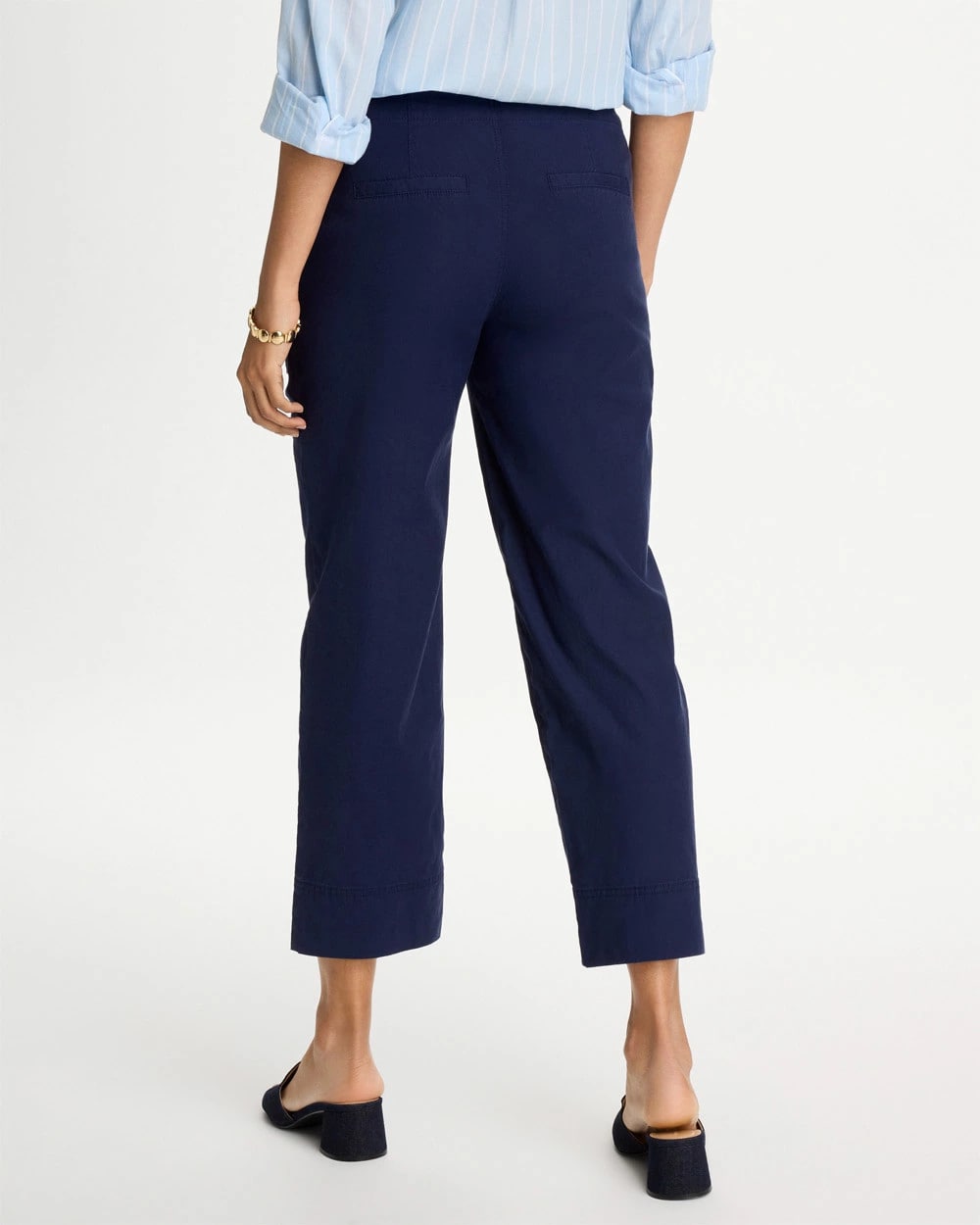 Passport Blue Relaxed Linen Crop Pant