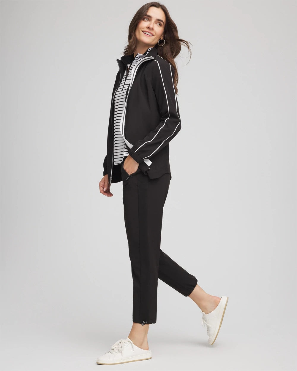 Black Zenergy® UPF Rib Mix Cropped Pants