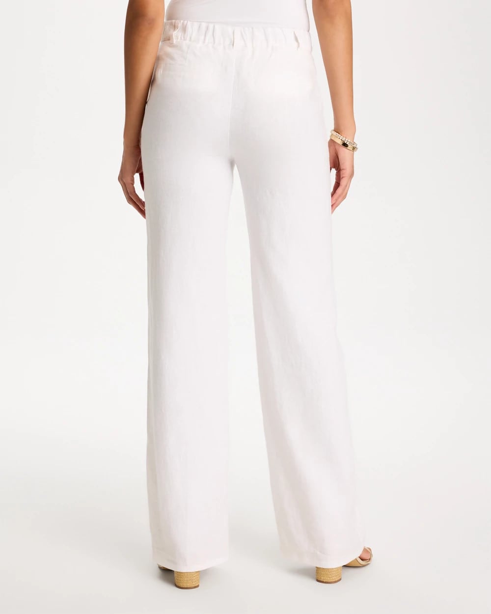 Alabaster Straight-Leg Linen Pants