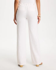 Alabaster Straight-Leg Linen Pants