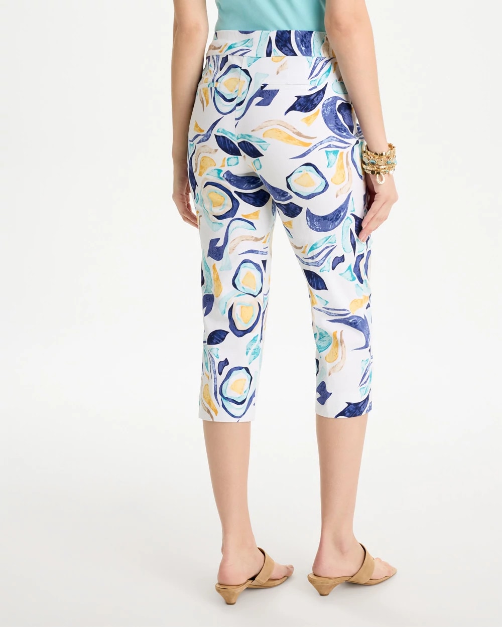 Passport Blue Brigitte™ Slim Handpainted Pull-On Capri