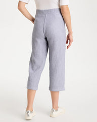 Blue Zenergy® Striped Gauze Cropped Pants