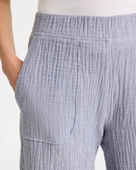 Blue Zenergy® Striped Gauze Cropped Pants