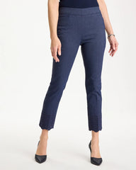 Indigo Brigitte™ Slim Embroidered Pull-On Crop Pant