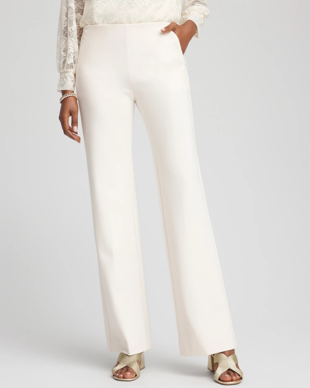 English Cream Juliet Wide Full Length Pant
