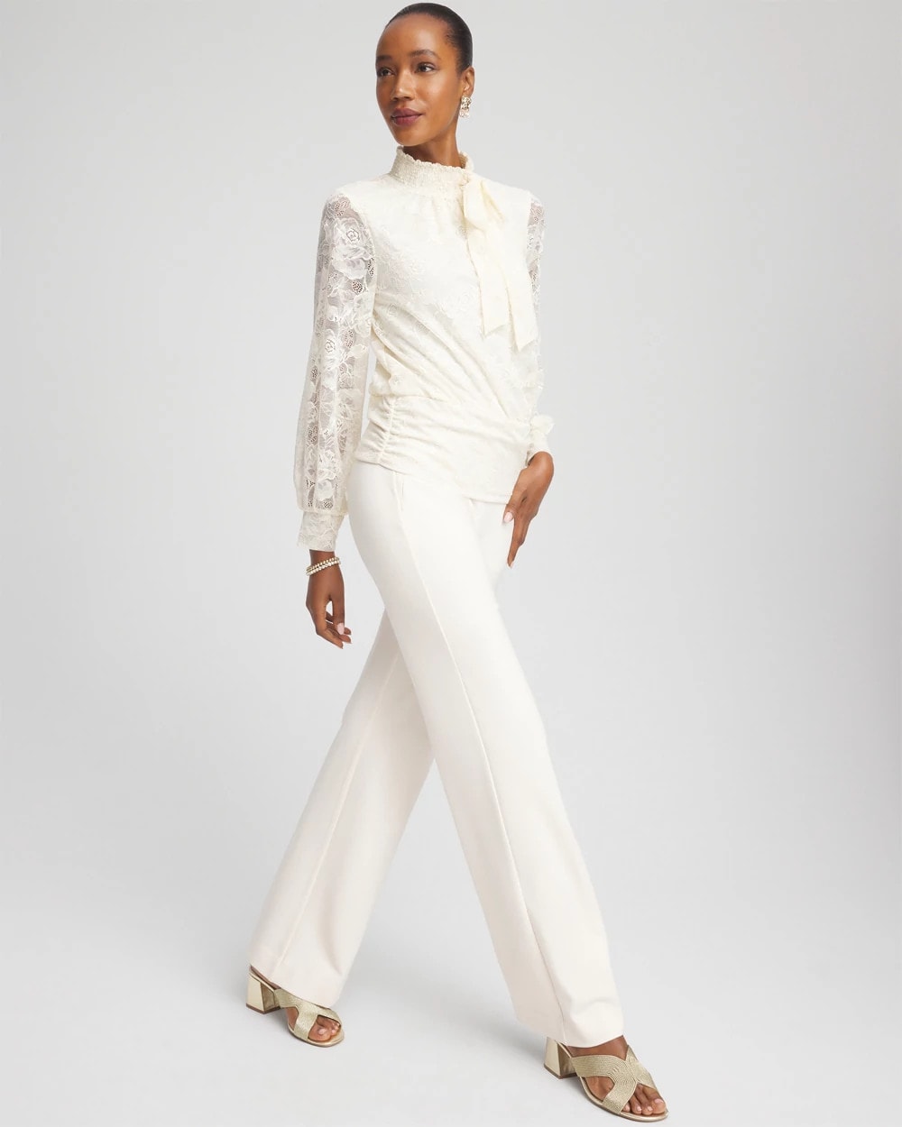 English Cream Juliet Wide Full Length Pant