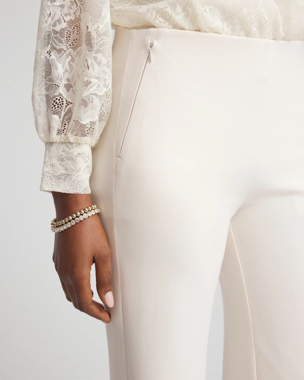 English Cream Juliet Wide Full Length Pant