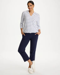 Passport Blue Zenergy® Jersey Striped Crop Pants