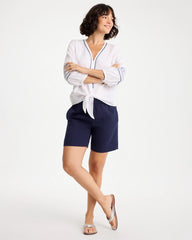 Passport Blue Gauze Cotton Shorts
