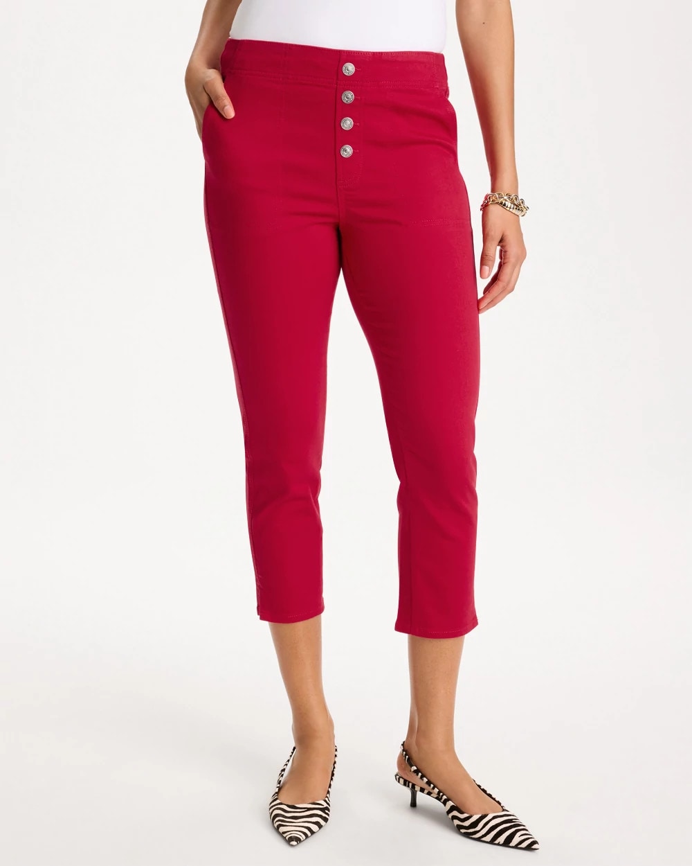 Cherry Lush Pull-On Capri Jeans