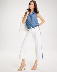 Alabaster Girlfriend Straight Colorblock Jeans