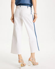Alabaster Girlfriend Straight Colorblock Jeans