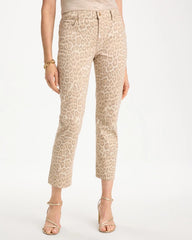 Classic Animal Animal Print Girlfriend Slim Cropped Jeans