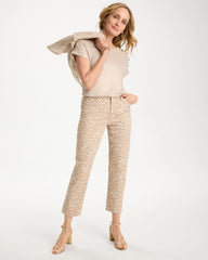 Classic Animal Animal Print Girlfriend Slim Cropped Jeans