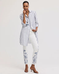 Alabaster Embroidered Girlfriend Slim Ankle Jeans