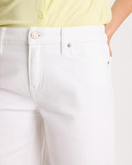 Alabaster Girlfriend Slim White Jean Shorts