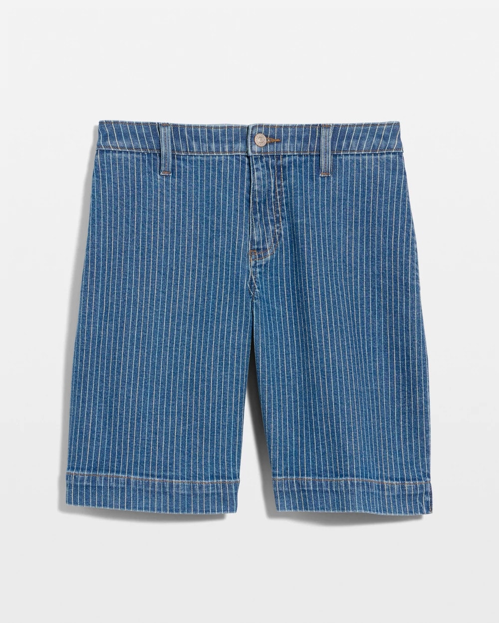 Indigo Striped Denim Trouser Shorts