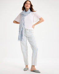 Bungalow Indigo Stripe Striped Relaxed Boyfriend Jean