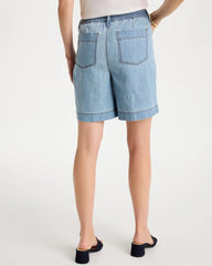 Graciela Indigo Embellished Lightweight Jean Shorts